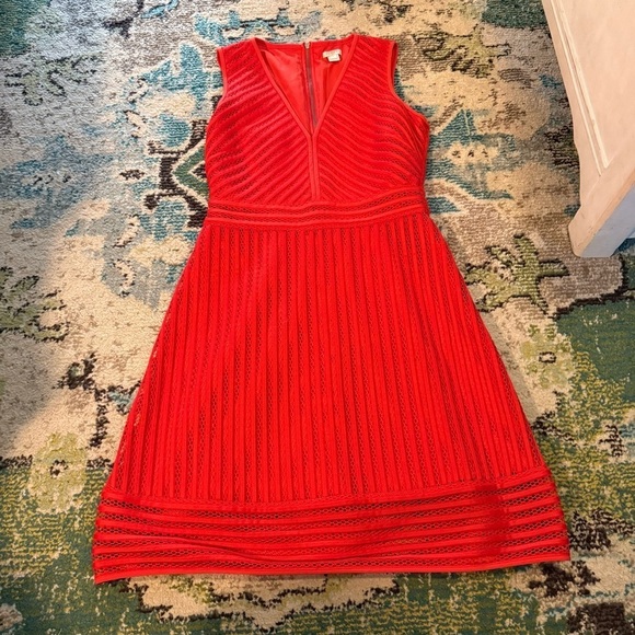 Elegant J. Crew Preppy lace Red Sleeveless Dress - Picture 3 of 10